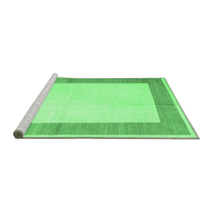 Sideview of Machine Washable Solid Emerald Green Modern Area Rugs, wshcon1522emgrn