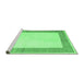 Sideview of Machine Washable Solid Emerald Green Modern Area Rugs, wshcon1522emgrn