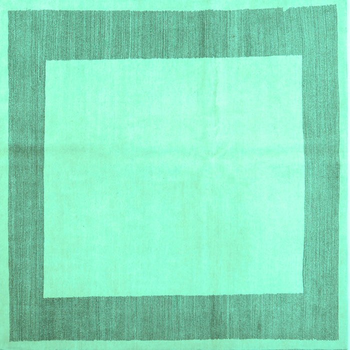 Square Solid Turquoise Modern Rug, con1522turq
