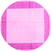 Round Solid Pink Modern Rug, con1522pnk