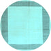 Round Solid Light Blue Modern Rug, con1522lblu