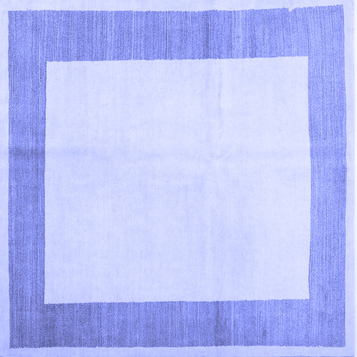 Square Machine Washable Solid Blue Modern Rug, wshcon1522blu