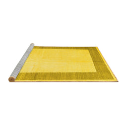 Sideview of Machine Washable Solid Yellow Modern Rug, wshcon1522yw