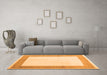 Machine Washable Solid Orange Modern Area Rugs in a Living Room, wshcon1522org