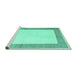 Sideview of Machine Washable Solid Turquoise Modern Area Rugs, wshcon1522turq