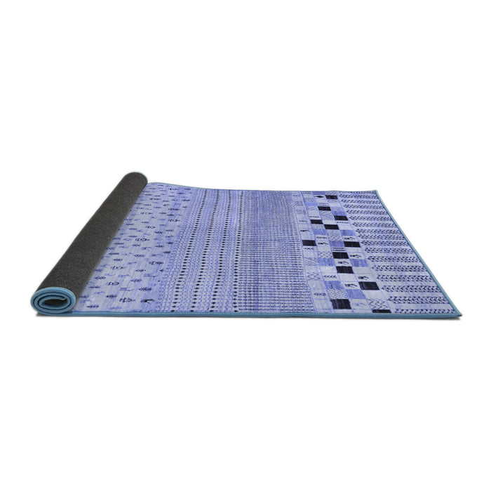Sideview of Solid Blue Modern Rug, con1523blu