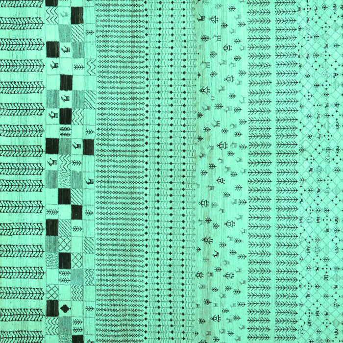 Square Machine Washable Solid Turquoise Modern Area Rugs, wshcon1523turq