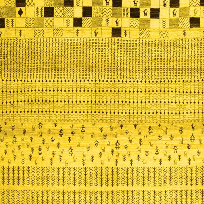 Machine Washable Solid Yellow Modern Rug, wshcon1523yw