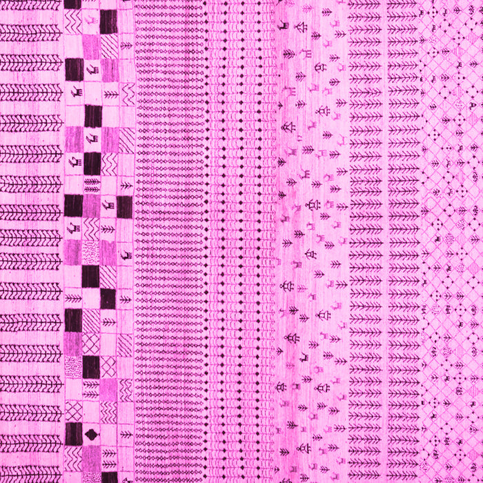 Square Machine Washable Solid Pink Modern Rug, wshcon1523pnk