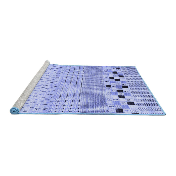 Sideview of Machine Washable Solid Blue Modern Rug, wshcon1523blu