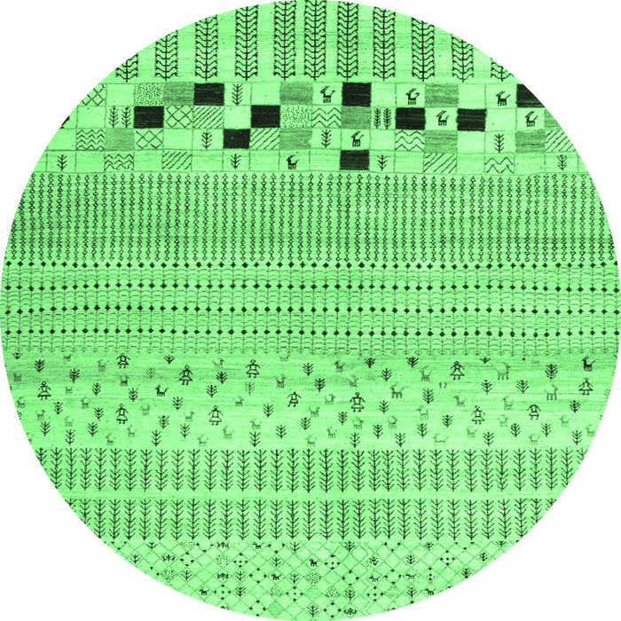 Round Solid Emerald Green Modern Rug, con1523emgrn