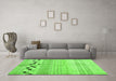 Machine Washable Solid Green Modern Area Rugs in a Living Room,, wshcon1523grn