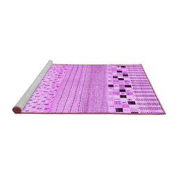 Sideview of Machine Washable Solid Purple Modern Area Rugs, wshcon1523pur