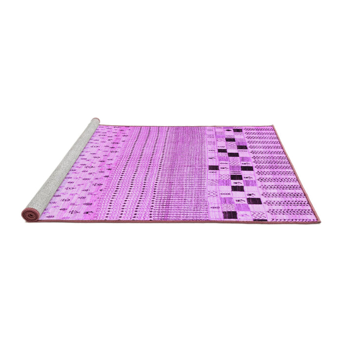 Sideview of Machine Washable Solid Purple Modern Area Rugs, wshcon1523pur