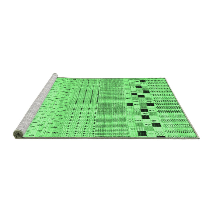 Sideview of Machine Washable Solid Emerald Green Modern Area Rugs, wshcon1523emgrn