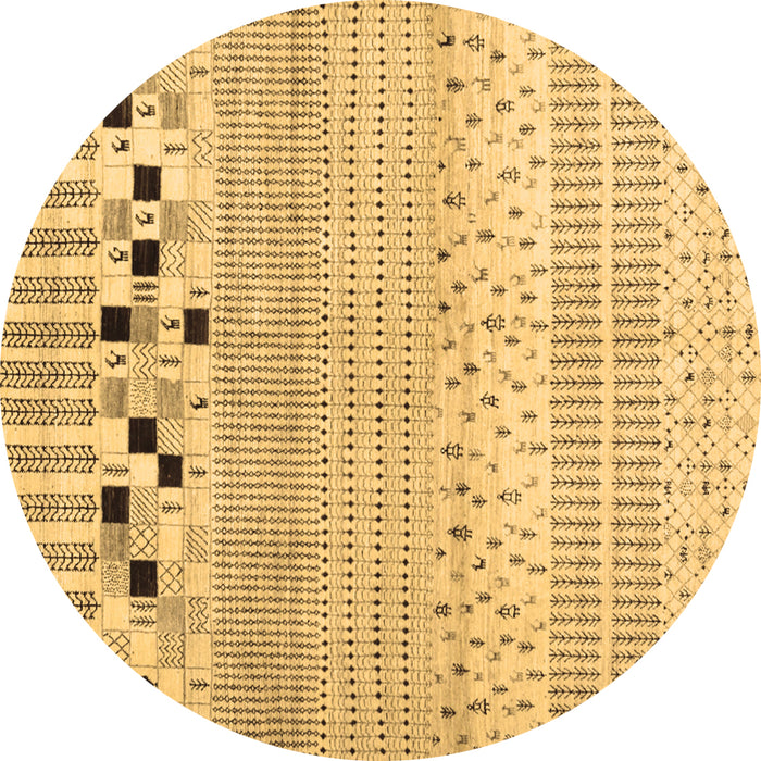 Round Solid Brown Modern Rug, con1523brn