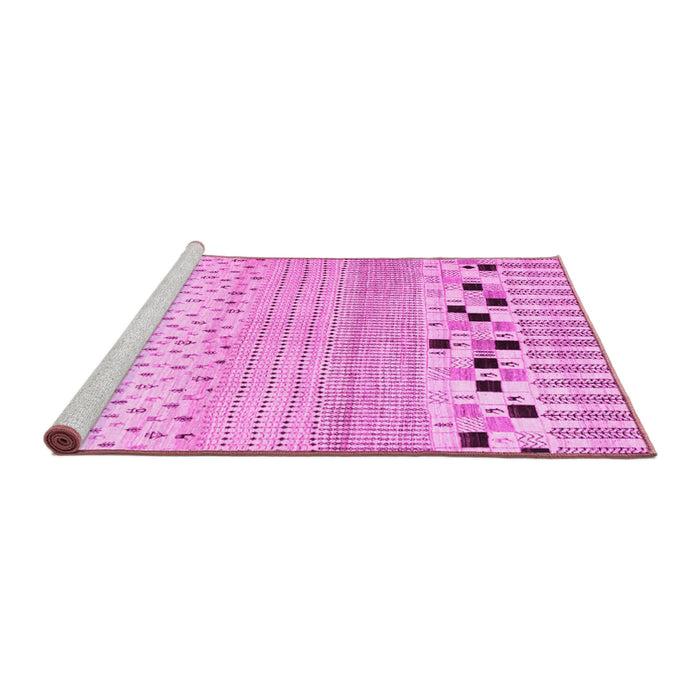 Sideview of Machine Washable Solid Pink Modern Rug, wshcon1523pnk