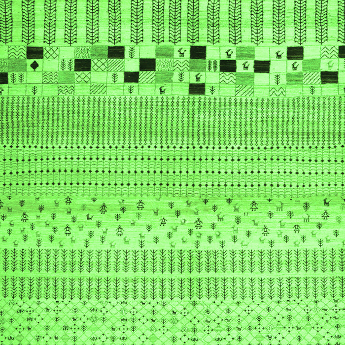 Serging Thickness of Solid Green Modern Rug, con1523grn