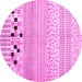 Round Solid Pink Modern Rug, con1523pnk