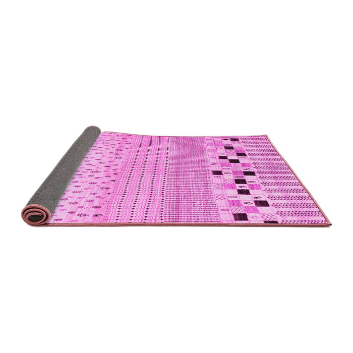 Sideview of Solid Pink Modern Rug, con1523pnk