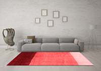 Machine Washable Abstract Red Contemporary Rug, wshcon1524red