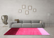 Machine Washable Abstract Pink Contemporary Rug in a Living Room, wshcon1524pnk