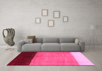 Machine Washable Abstract Pink Contemporary Rug, wshcon1524pnk