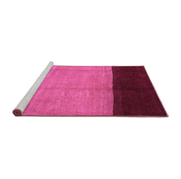 Sideview of Machine Washable Abstract Purple Contemporary Area Rugs, wshcon1524pur