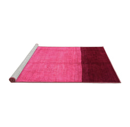 Sideview of Machine Washable Abstract Pink Contemporary Rug, wshcon1524pnk
