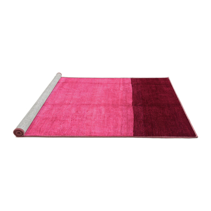 Sideview of Machine Washable Abstract Pink Contemporary Rug, wshcon1524pnk