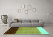 Machine Washable Abstract Turquoise Contemporary Area Rugs in a Living Room,, wshcon1524turq