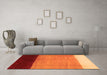 Machine Washable Abstract Orange Contemporary Area Rugs in a Living Room, wshcon1524org