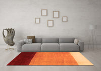 Machine Washable Abstract Orange Contemporary Rug, wshcon1524org