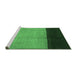 Sideview of Machine Washable Abstract Emerald Green Contemporary Area Rugs, wshcon1524emgrn