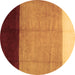 Round Abstract Brown Contemporary Rug, con1524brn