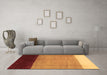 Machine Washable Abstract Brown Contemporary Rug in a Living Room,, wshcon1524brn