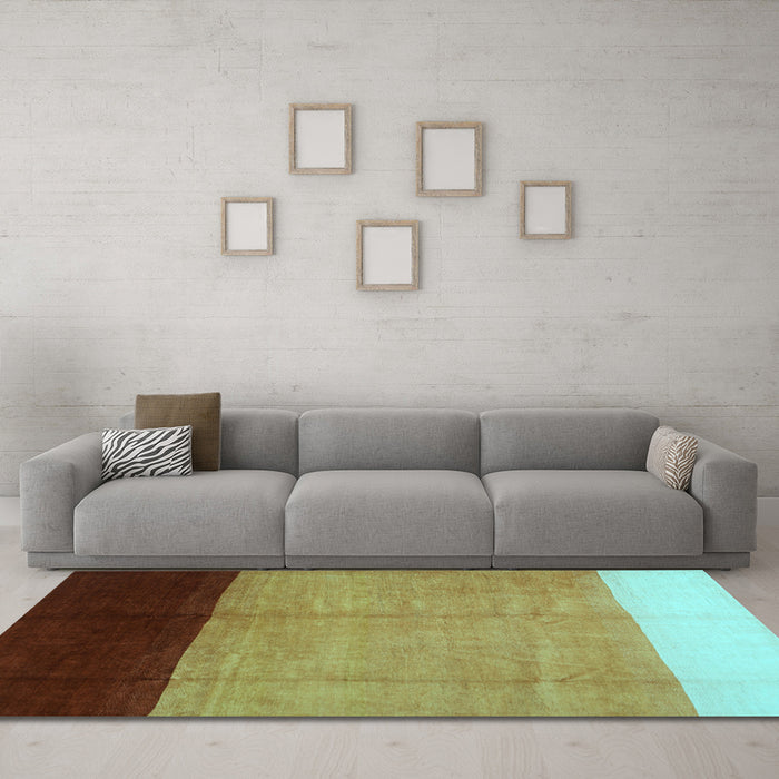 Machine Washable Abstract Light Blue Contemporary Rug in a Living Room, wshcon1524lblu