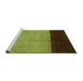 Sideview of Machine Washable Abstract Turquoise Contemporary Area Rugs, wshcon1524turq