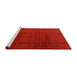 Serging Thickness of Machine Washable Contemporary Red Rug, wshcon1525