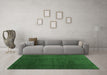 Machine Washable Abstract Emerald Green Contemporary Area Rugs in a Living Room,, wshcon1525emgrn