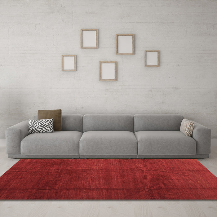 Machine Washable Abstract Brown Contemporary Rug in a Living Room,, wshcon1525brn