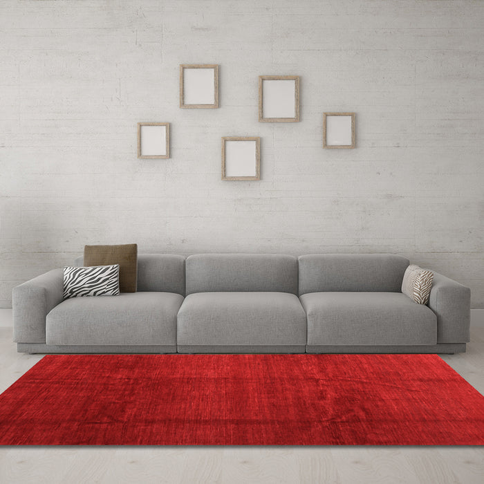 Machine Washable Abstract Orange Contemporary Area Rugs in a Living Room, wshcon1525org