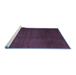 Sideview of Machine Washable Abstract Blue Contemporary Rug, wshcon1525blu