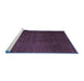 Sideview of Machine Washable Abstract Blue Contemporary Rug, wshcon1525blu