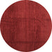 Round Abstract Brown Contemporary Rug, con1525brn