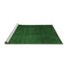 Sideview of Machine Washable Abstract Emerald Green Contemporary Area Rugs, wshcon1525emgrn