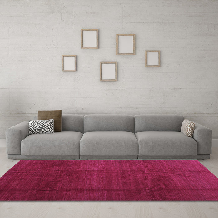 Machine Washable Abstract Purple Contemporary Area Rugs in a Living Room, wshcon1525pur