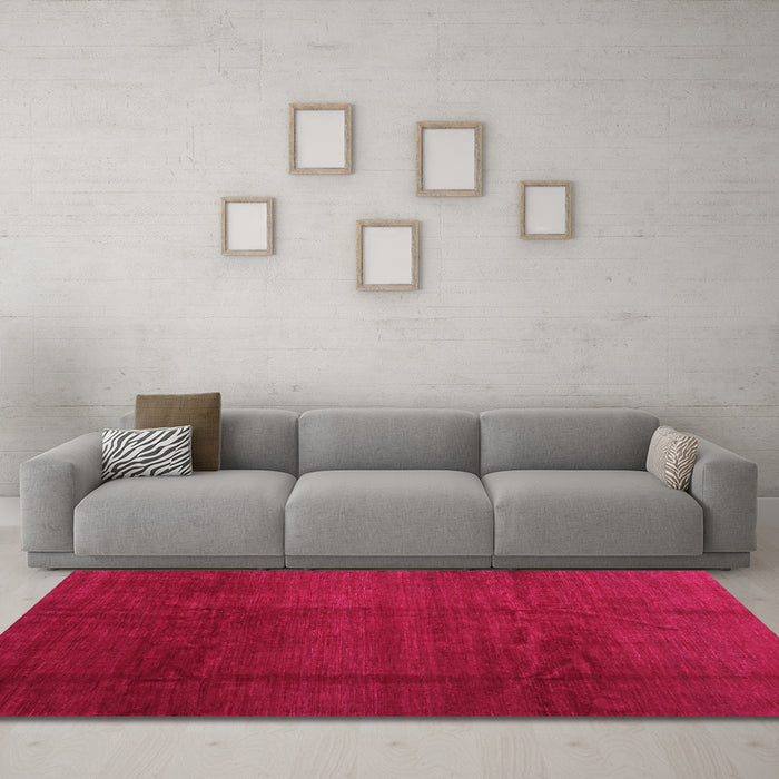 Machine Washable Abstract Pink Contemporary Rug in a Living Room, wshcon1525pnk