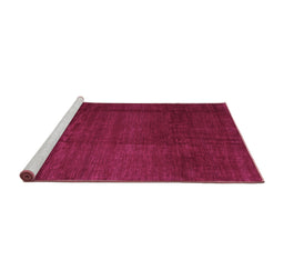 Sideview of Machine Washable Abstract Purple Contemporary Area Rugs, wshcon1525pur