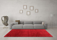 Machine Washable Abstract Red Contemporary Rug, wshcon1525red